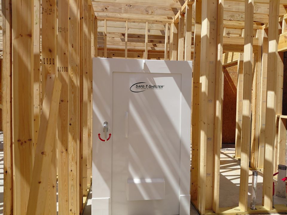 4x5 storm shelter being built into a new home